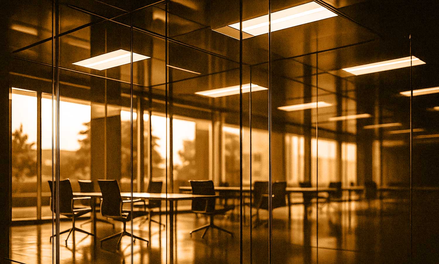 Exeligmos: Leistungen. EIn modernes Büro mit Glaswänden. Exellenz durch Struktur.