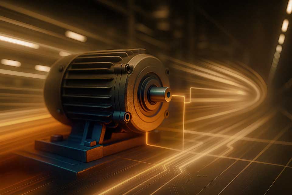 Exeligmos: Leistungen und Fokusthemen. Abbildung eines Motors: Thema Industrie 4.0
